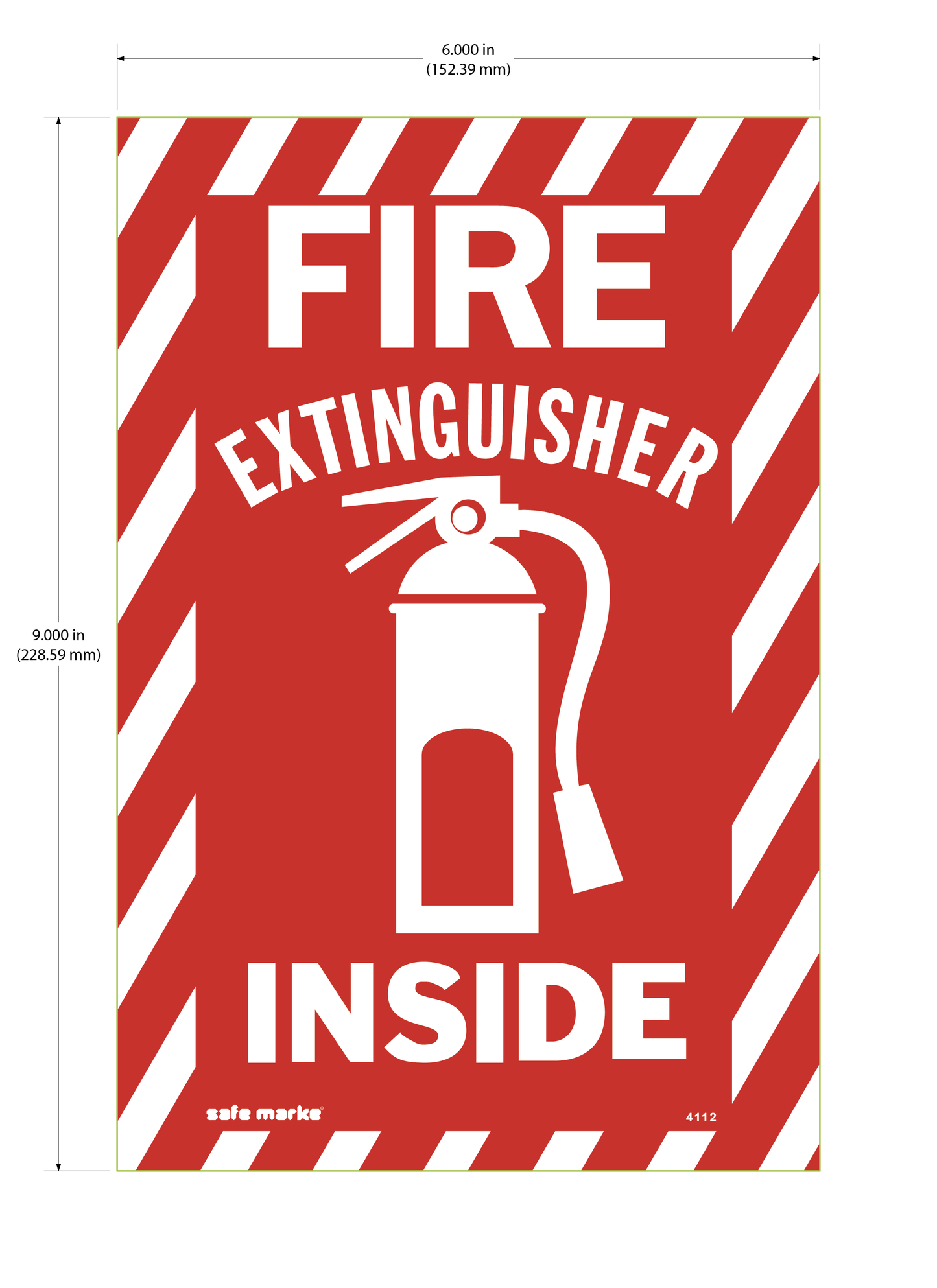 Fire Extinguisher Inside Sign – 6" x 9" – Red/White Safety Label with Icon [3 pack]