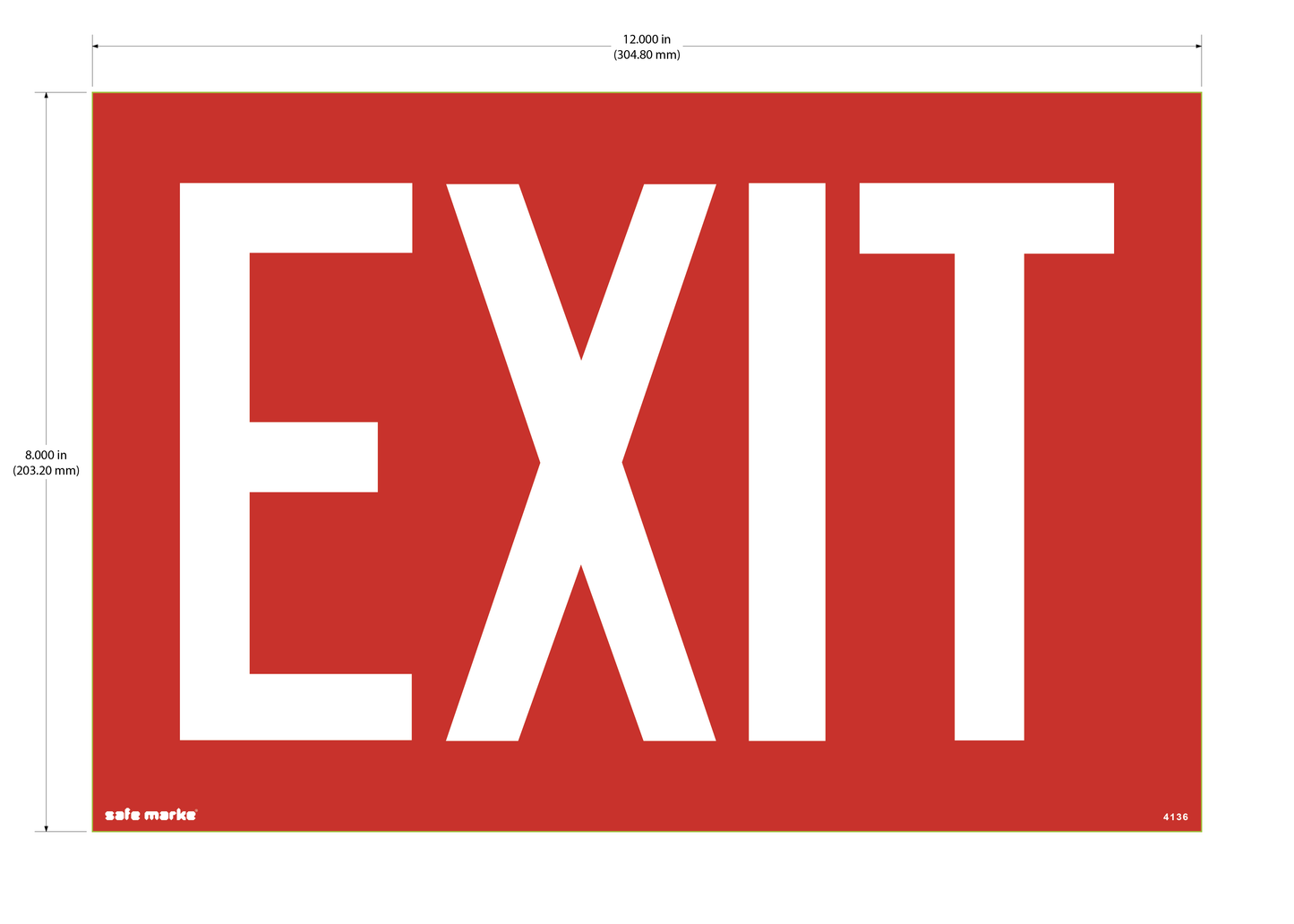 EXIT Sign – 12" x 8" – Red Background with White Text [2 pack]